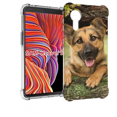 Чехол MyPads Собака-на-дереве для Samsung Galaxy Xcover 5 задняя-панель-накладка-бампер