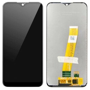 Дисплей для телефона Samsung A015F (A01) в сборе с тачскрином Черный (Узкий коннектор)