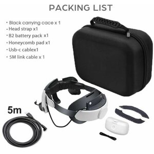 Крепление BOBOVR M2 Pro Upgrade + Защитная сумка кейс - чехол AMVR + Кабель Oculus Link 5 метров USB3.2 5Gbps Type-C для шлема Oculus Quest 2