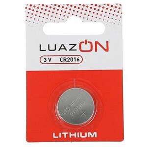 Батарейка литиевая LuazON, CR2016, 3V, блистер, 1 шт (арт. 3005561)