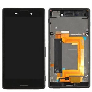 Дисплей (экран) в сборе с тачскрином для Sony Xperia M4 Aqua, M4 Aqua Dual (E2303/E2312/E2333) с черной рамкой черный