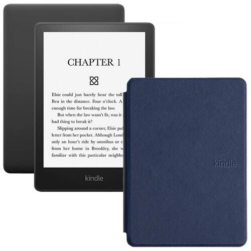 Электронная книга Amazon Kindle PaperWhite 2021 16Gb black Ad-Supported с обложкой ReaderONE PaperWhite 2021 Blue