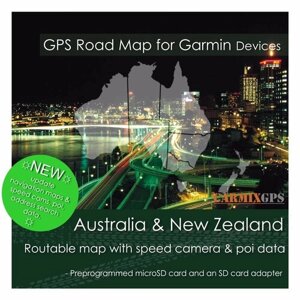 Карта навигационная дорожная для Garmin устройств. Австралия и Новая Зеландия на карте памяти MicroSD (2024) Carmix-GPS