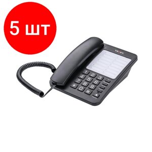 Комплект 5 штук, Телефон проводной TeXet TX-234 черный