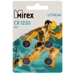 Mirex Батарейка литиевая Mirex, CR1220-4BL, 3В, блистер, 4 шт.