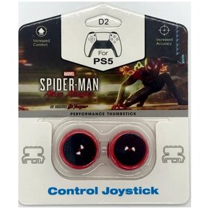 Накладки на стики высокие для геймпада PS5 FPS Spider Man Miles Morales D2, 2 шт.