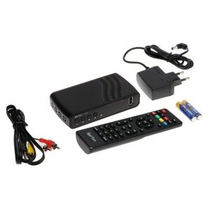 Приставка для цифрового ТВ BarTon TH-563, FullHD, DVB-T2, HDMI, USB, чёрная