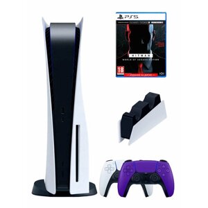 PS5 (ПС5) Игровая приставка Sony PlayStation 5 ( 3-я ревизия) + 2-й геймпад (фиолетовый) + зарядное + Hitman