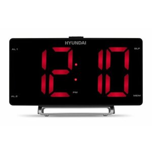 Радиобудильник Hyundai H-RCL246 черный LCD подсв: красная часы: цифровые FM
