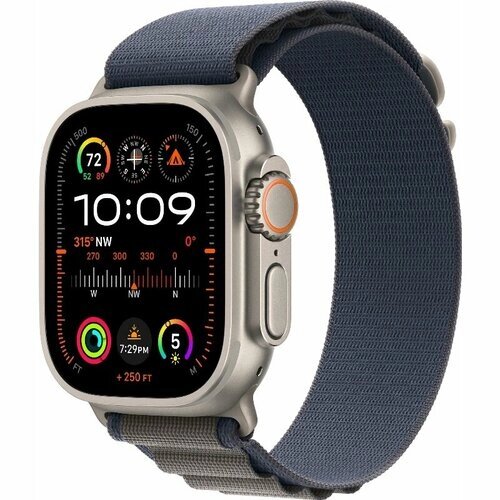 Смарт-часы Apple Watch Ultra 2, 49 мм Titanium Case with Blue Alpine Loop - M