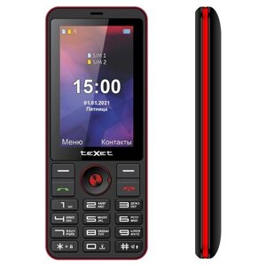 Смартфон teXet TM-321, черный/красный