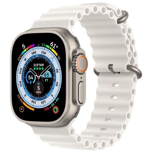 Умные часы Apple Watch Ultra 49 мм Titanium Case GPS + Cellular, титановый/белый Ocean Band