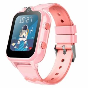 Умные часы для детей Wonlex Smart Baby Watch KT18 PRO 4G с функцией телефона, GPS, камерой, кнопкой SOS, видеозвонком и вибровызовом. Розовый