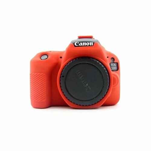 Защитный силиконовый чехол MyPads Antiurto для фотоаппарата Canon EOS 200D Mark II/ 250D из мягкого качественного силикона красный