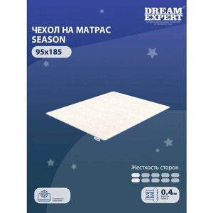 Чехол для матраса защитный сезонный DreamExpert Season 95x185 на резинках по углам, Овечья шерсть, высотой до 25 см, защитный чехол на матрас, Наматрасник-чехол