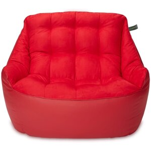 Кресло мешок «Диван Босс», эко-кожа и велюр, Красный