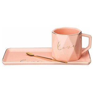 Набор чайный Lefard "Break time", на 1 персону, 260 мл, розовый (90-1057)