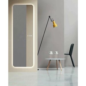 Зеркало для ванной с часами Prisma 1800*600 вертикальное прямоугольное с нейтральной LED-подсветкой