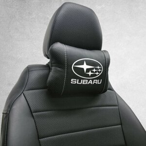 Автомобильная подушка под шею на подголовник эмблема Subaru, для Субару. Подушка для шеи в машину. Подушка на сиденье автомобиля.