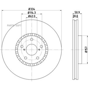 BEHR-HELLA 8DD355112-871 Тормозной диск без покрытия, передняя ось, правая сторона
