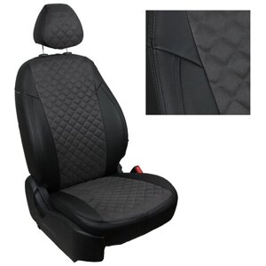 Чехлы на автомобильные сиденья Автопилот для Mazda 3 (BP) Sd c 19г. Алькантара ромб / цвет Черный + Темно-серый