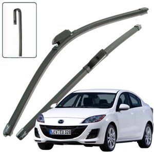 Дворники Mazda 3 (2) BL / Мазда 3 БЛ седан 2008 / 2009 / 2010 / 2011 Щетки стеклоочистителя бескаркасные автомобильные LYNXauto 600мм-480мм к-т 2шт.