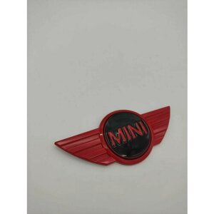 Эмблема шильдик орнамент MINI Cooper (Мини Купер) на капот и багажник black red