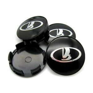 Колпачки, заглушки на литые диски СКАД Lada black 56/51/12 мм, комплект 4 шт.