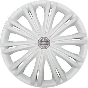 Колпаки на колеса STAR гига белая R13, комплект 4шт, на диски радиус 13, легковой авто, цвет белый white.
