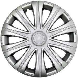 Колпаки на колеса STAR МАЙ R14 комплект 4шт, на диски радиус 14, легковой авто, цвет серый, карбон.