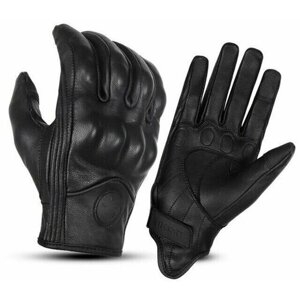 Мотоперчатки перчатки кожаные Suomy SU-14 для мотоциклиста на мотоцикл скутер мопед квадроцикл, черные, S