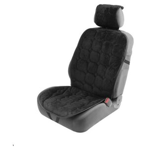Накидка на переднее сиденье авто 14050 см, искусственный мех, черный