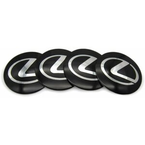 Наклейки на колесные диски и колпаки Лексус черные 54 мм алюминий сфера