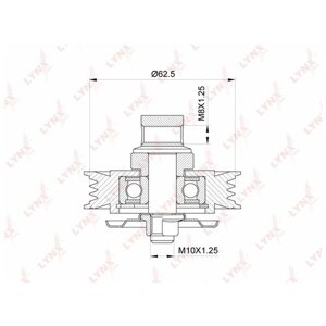 Натяжной ролик, поликлиновой ремень Lynx PB5074 для Toyota Prius