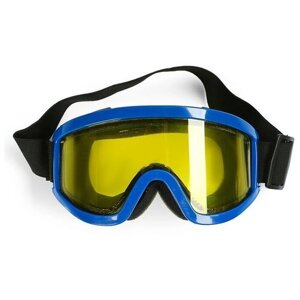 Очки-маска для езды на мототехнике, стекло двухслойное желтое, синий 3734832