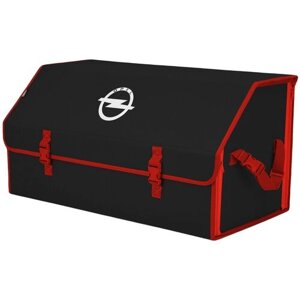Органайзер-саквояж в багажник "Союз"размер XL Plus). Цвет: черный с красной окантовкой и вышивкой Opel (Опель).