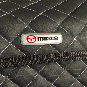 Органайзер в багажник автомобиля с логотипом Mazda Сумка Саквояж Мазда Кофр Автобокс Сумка в машину Ящик Бокс Автомобильный органайзер 50 см б/с