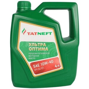 Полусинтетическое моторное масло Татнефть УЛЬТРА-ОПТИМА 10W-40, 4 л, 1 шт.