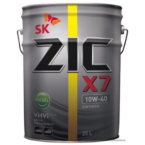 Полусинтетическое моторное масло ZIC X7 DIESEL 10W-40, 20 л