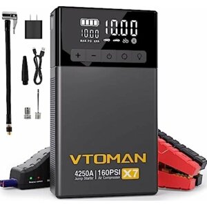 Пусковое портативное устройство бустер VTOMAN с компрессором 26800mAh 4250A