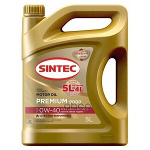 SINTEC Масло Sintec 0/40 Premium 9000 A3/B4 Sp/Cf Синтетическое 5 Л Акция 5Л По Цене 4Л