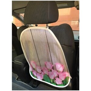 Защитная накидка JoyArty "Розы на деревянных досках" на спинку автомобильного сидения