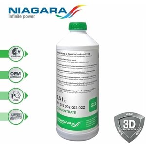 Жидкость охлаждающая концентрат антифриза "NIAGARA" G11 (зеленый) 1,5 л