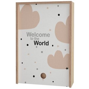 Акушерство Деревянная подарочная коробка Memory Box Welcome to the World 38х25х10 см