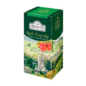 Чай Ahmad Tea Apple Rhapsody с яблоком и мятой черный 25 пакетиков