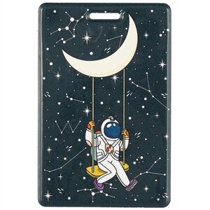 Чехол для карточек «Космонавт качается на луне», 10 х 6.5 см