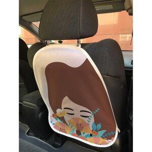 JoyArty Защитная накидка на спинку автомобильного сидения Девушка с букетом