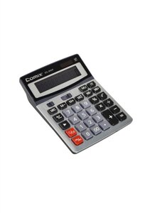 Калькулятор 12 разрядный настольный, металл. панель, к/к с подвесом, Comix
