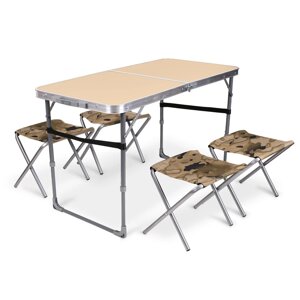 Комплект складной мебели Ника песочный стол с табуретами 5 предметов