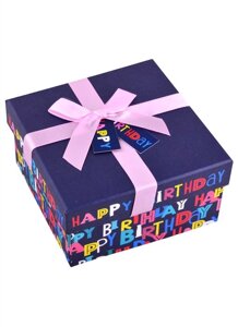 Коробка подарочная С днем рождения! 11*11*6,5см. Картон